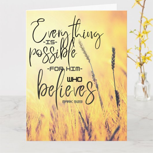 Schriftzeichen-Grußkarte Karte (Gelbe Blume)