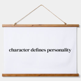 Schriftzeichen-Holzklappenband Wandteppich Mit Holzrahmen