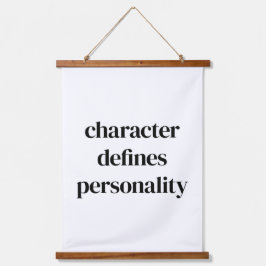 Schriftzeichen-Holzklappenband Wandteppich Mit Holzrahmen