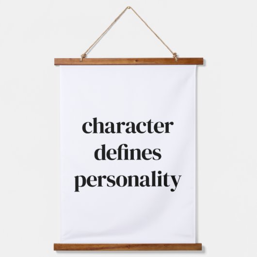 Schriftzeichen-Holzklappenband Wandteppich Mit Holzrahmen (Vorderseite)