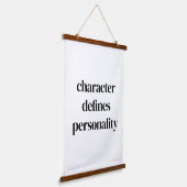 Schriftzeichen-Holzklappenband Wandteppich Mit Holzrahmen (Gewinkelt)