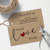 Schriftzeichen mit Rotem Herz, hergestellt mit Lie Geschenkanhänger