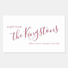 Schriftzeichen-Nachname Rechteckige Aufkleber