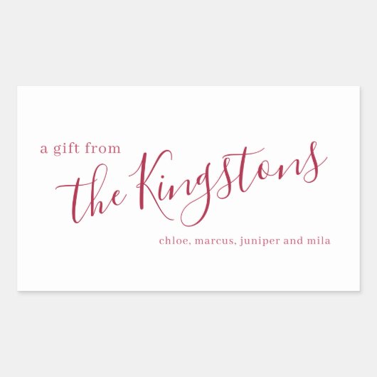 Schriftzeichen-Nachname Rechteckige Aufkleber (Vorderseite)