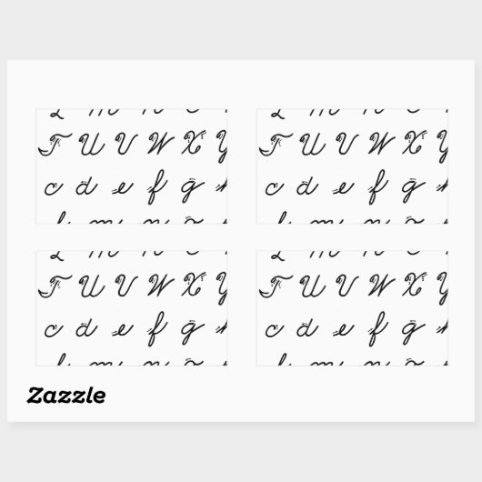 Schriftzeichen Rechteckiger Aufkleber (Blatt)