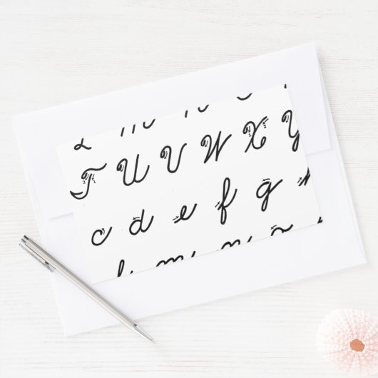 Schriftzeichen Rechteckiger Aufkleber (Umschlag)