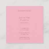 Schriftzeichen-Vorlage Modern rosa Weiß Quadratische Visitenkarte (Rückseite)