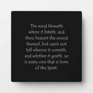 Schriftzitat Johannes 3, 8 Fotoplatte