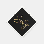 Schriftzug 60. Geburtstag Schwarz Serviette (Ecke)