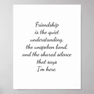 Schriftzug Freundschaft Zitat Kunstposter Poster