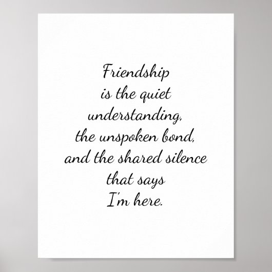 Schriftzug Freundschaft Zitat Kunstposter Poster (Vorne)