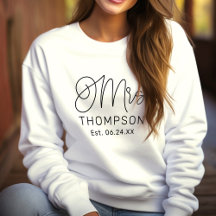 Schriftzug Mrs Monogram Ehefrau Nachname