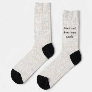 Schriftzug schwarz auf Leinen, stört mich nicht Socken