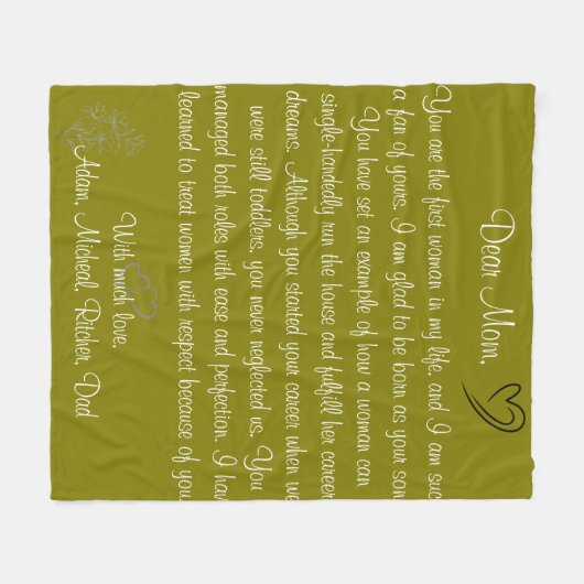 Schriftzypografie Fleecedecke (Vorderseite (Horizontal))