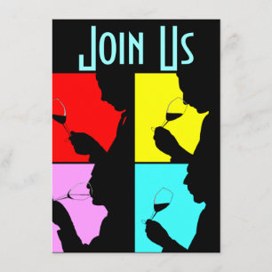 Schritt-Einladung der PopArt Einladung