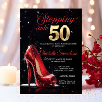 Schritt in 50 GEBURTSTAG Red High Heels 50