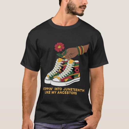 Schritt in den 19. Afro-schwarzen Stolz der Frau T-Shirt (Vorderseite)