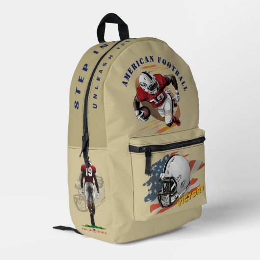 Schritt in den Sieg | Bedruckter Rucksack (Rückseitige Ecke links)
