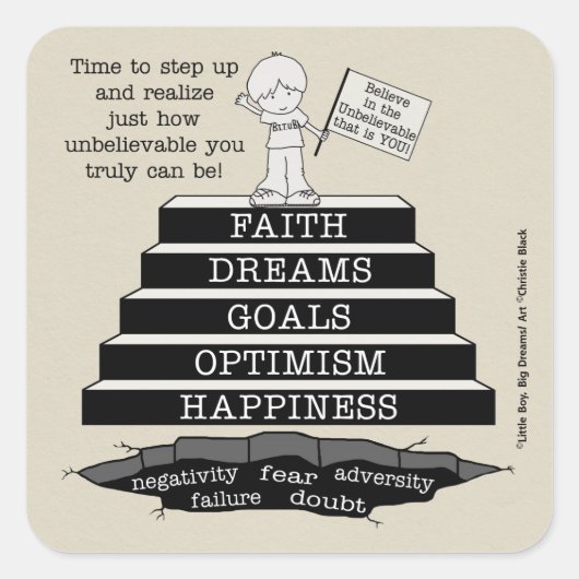 Schritt Quadratischer Aufkleber (Vorderseite)