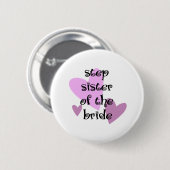 Schritt-Schwester der Braut Button (Vorne & Hinten)