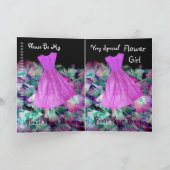 SCHRITT-TOCHTER Blumen-Mädchen-lila Kleid und Einladung (Innenseite)