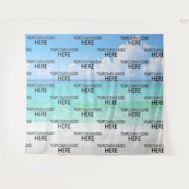 Schritt und Hintergrund für das Logo für Beach Cus Wandteppich