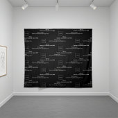 Schritt und Wiederholung von Firmenlogos, Schwarz  Wandteppich