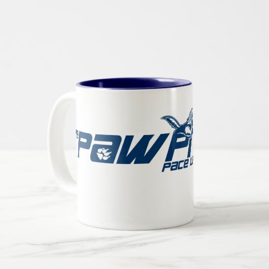 Schritt-Universität - Tatzen-Druck-Tasse Zweifarbige Tasse (Vorderseite Links)