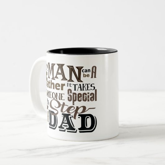 Schritt-Vater-bester Vatertag Zweifarbige Tasse (Vorderseite Links)