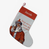 Schritt weg von den Plätzchen Kleiner Weihnachtsstrumpf (Vorderansicht (hängend))