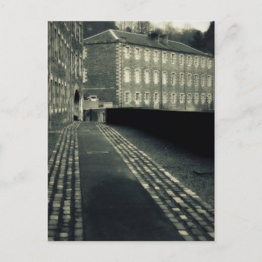 Schritt zurück in der Zeit - Straßen New Lanark Postkarte (Vorderseite)