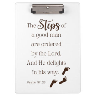 Schritte eines guten Mannes - Psalm 37:23 Bibelver Klemmbrett