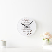 Schritte eines guten Mannes - Psalm 37:23 Bibelver Runde Wanduhr (Zuhause)