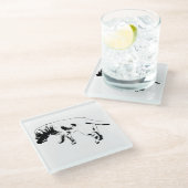 Schritte und Geschichten Glasuntersetzer (Schrägansicht)