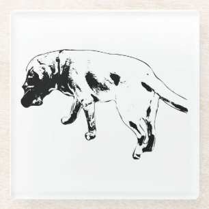 Schritte und Geschichten Glasuntersetzer