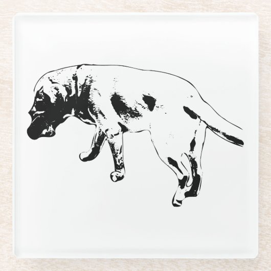 Schritte und Geschichten Glasuntersetzer (Vorderseite)