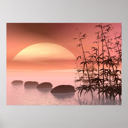 Schritte zum roten Sonnenuntergang Poster (Vorne)