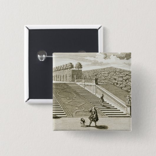 Schritte zur Gartenterrasse, Belvedere-Palast, Button (Vorne & Hinten)