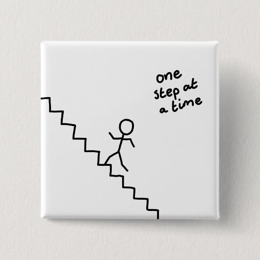 "schrittweise" knöpfen stickman auf der Treppe Button (Vorderseite)