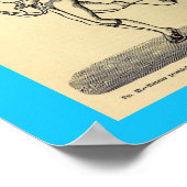 Schrittzähler für Vintage Gesundheit 1874 Zeichnen Poster (Ecke)