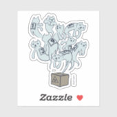 Schrödinger Cat 9 Lives Aufkleber (Blatt)