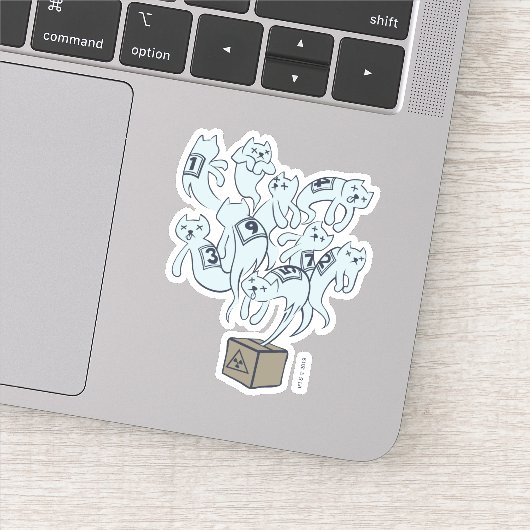 Schrödinger Cat 9 Lives Aufkleber (Detail)