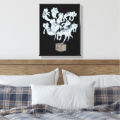 Schrödinger Cat 9 Lives Leinwanddruck (Insitu (Schlafzimmer))