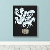 Schrödinger Cat 9 Lives Leinwanddruck (Insitu (Holzboden))