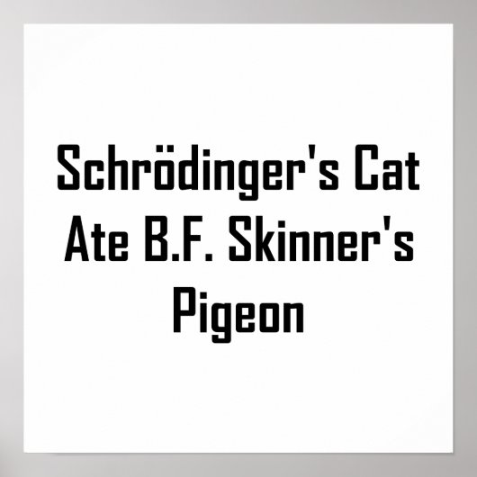 Schrodinger Cat Ate B.F. Skinner's Pigeon Poster (Vorne)