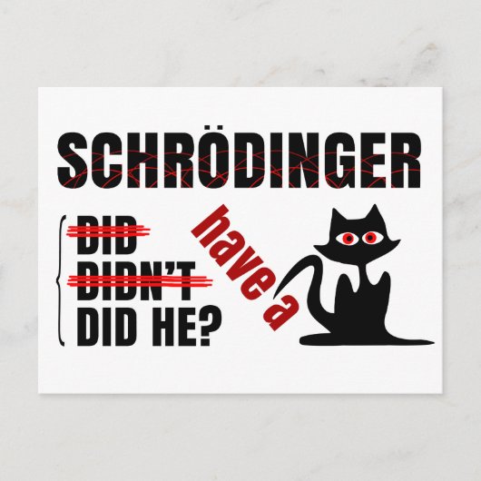 Schrodinger-Dillema Postkarte (Vorderseite)