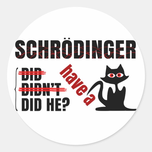 Schrodinger-Dillema Runder Aufkleber (Vorderseite)
