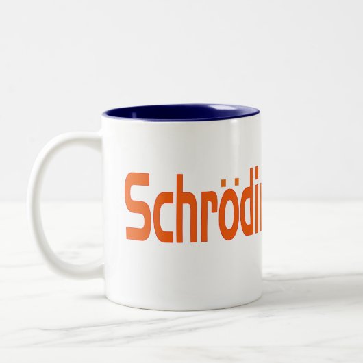 Schrodinger-Geek Zweifarbige Tasse (Links)