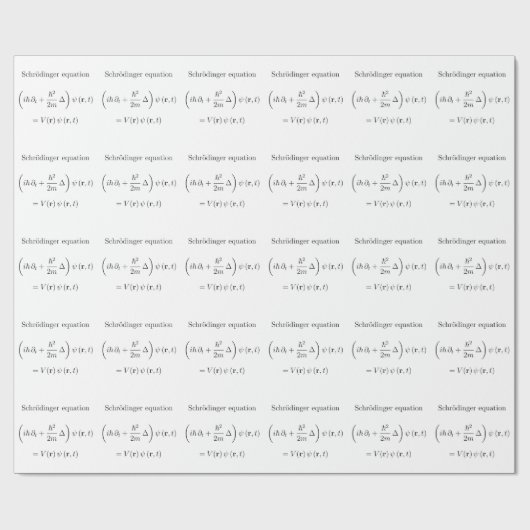 Schrodinger Gleichung mit Namen Geschenkpapier (Flach)