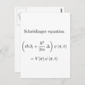 Schrodinger Gleichung mit Namen Postkarte (Vorne/Hinten)